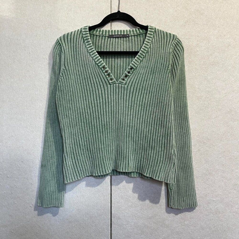 River island rib knit sweater size M crop top